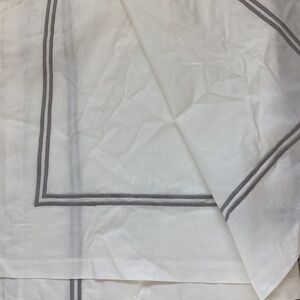 Restoration Hardware Italian White Hotel Gray Satin Stitch Shower Curtain